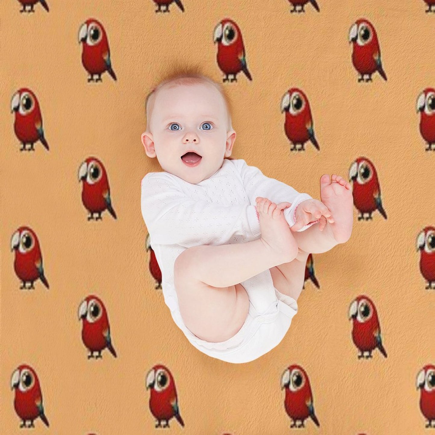 Cute Fat Macaw Throw Blanket