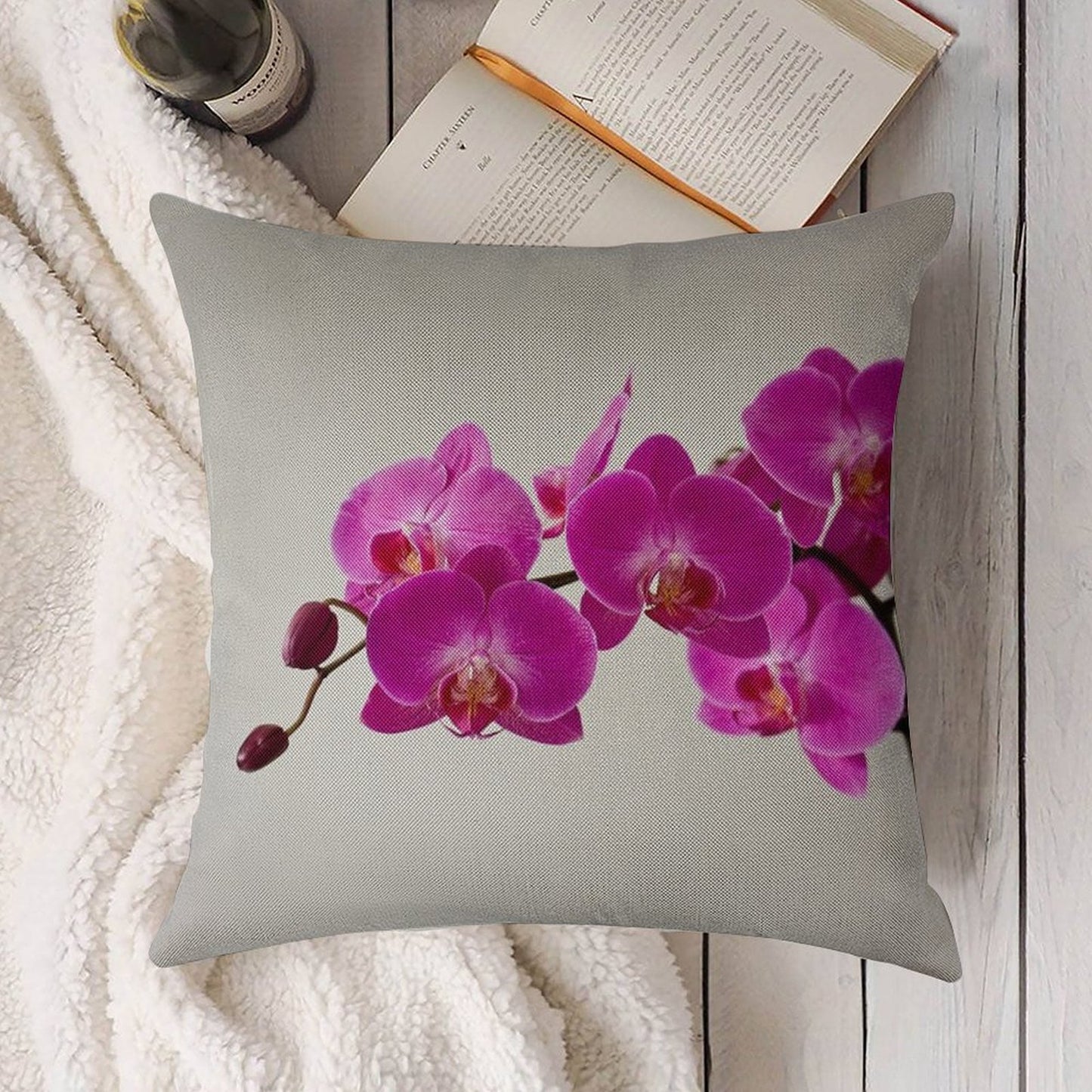 Fuchsia Magenta Linen Throw Pillow Cover