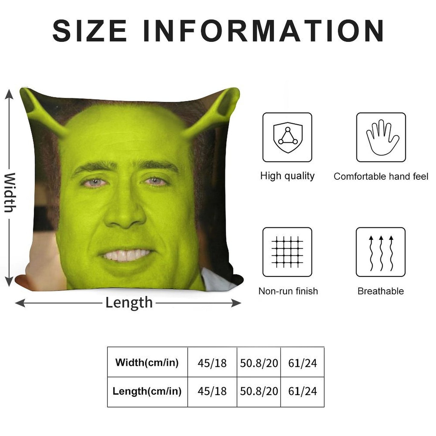 Nicolas CageShrek Soft Multiple Sizes Throw Pillow