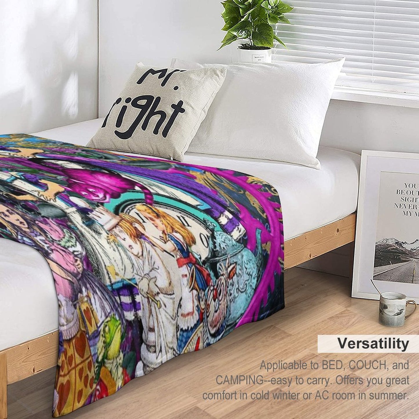 Alice Wonderland, Alice in Vintage Wonderland Throw Blanket