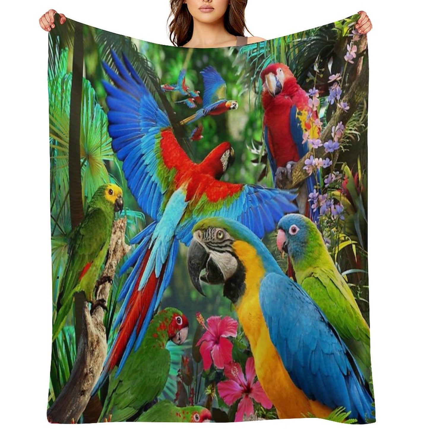 Parrots Throw Blanket