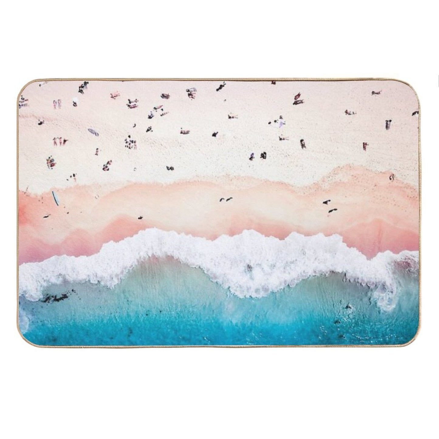 Aerial Sandy Beach Bath Mat