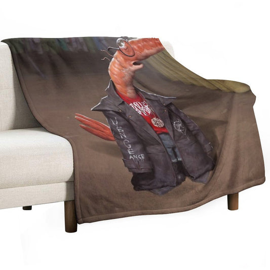 Shrimp Smiling Friends Throw Blanket