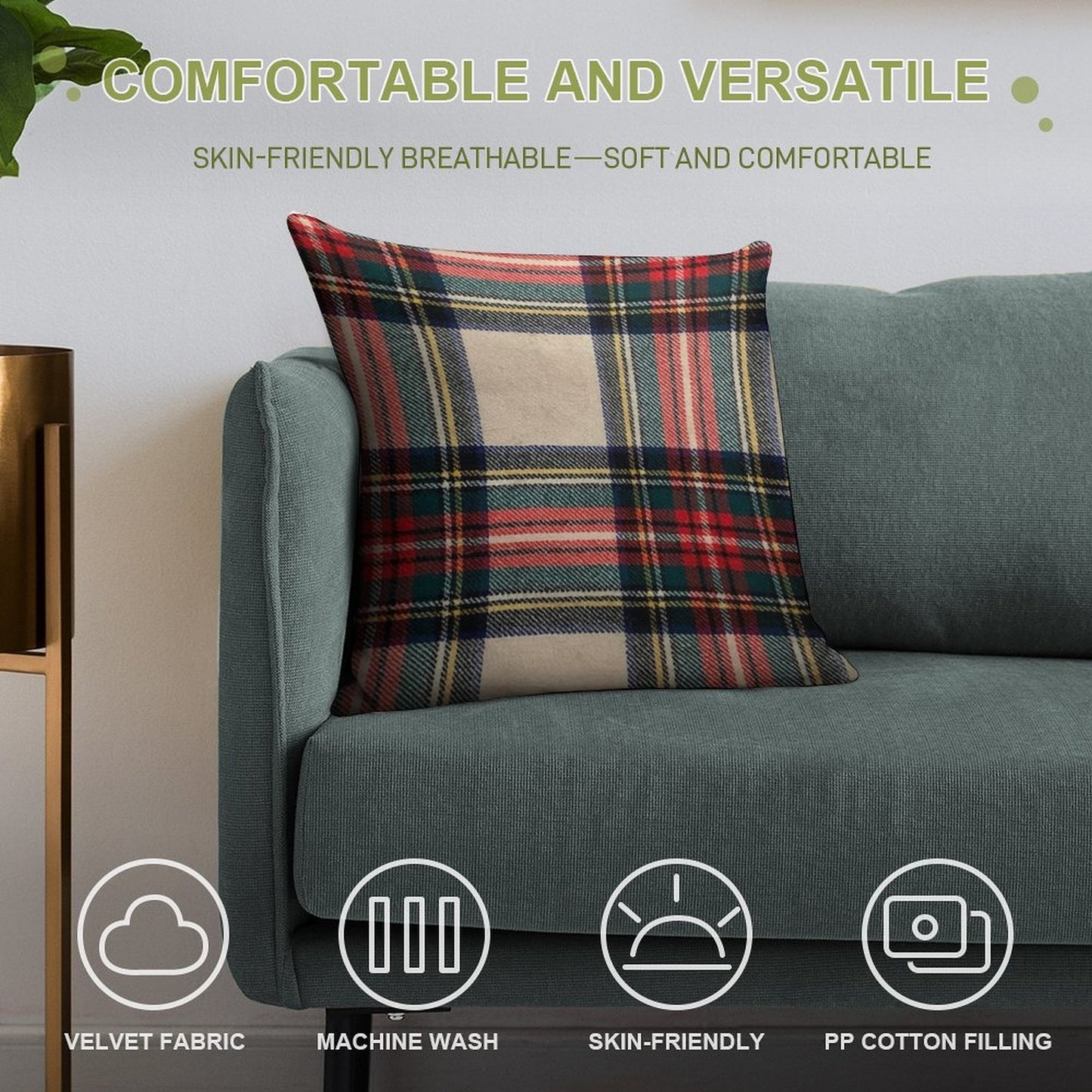 Stewart Dress Tartan - Pattern Soft Ultra-Soft Texture Throw Pillow