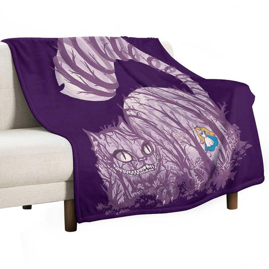 Inside Wonderland (cheshire Cat) Throw Blanket