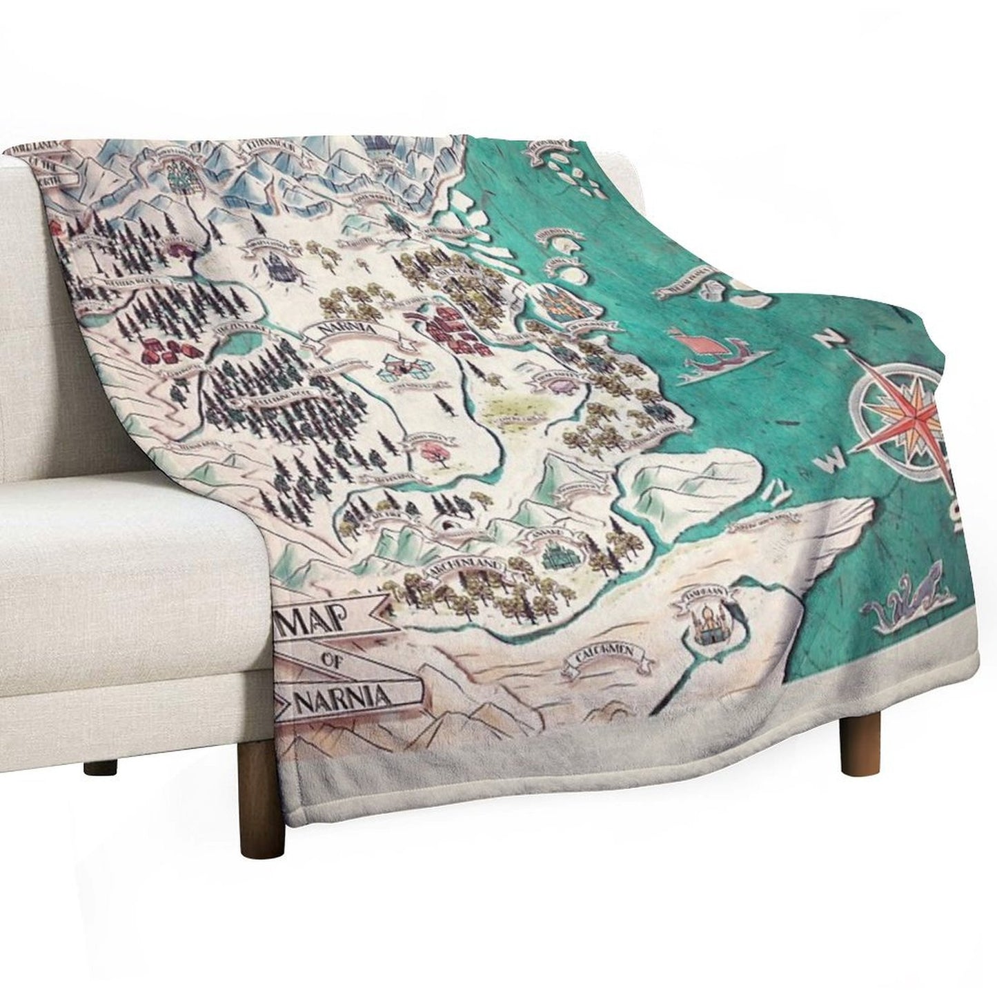 Map of Narnia Throw Blanket