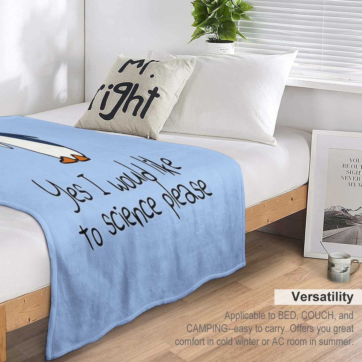 Yes I Would Like To Science Please Penguin Throw Blanket