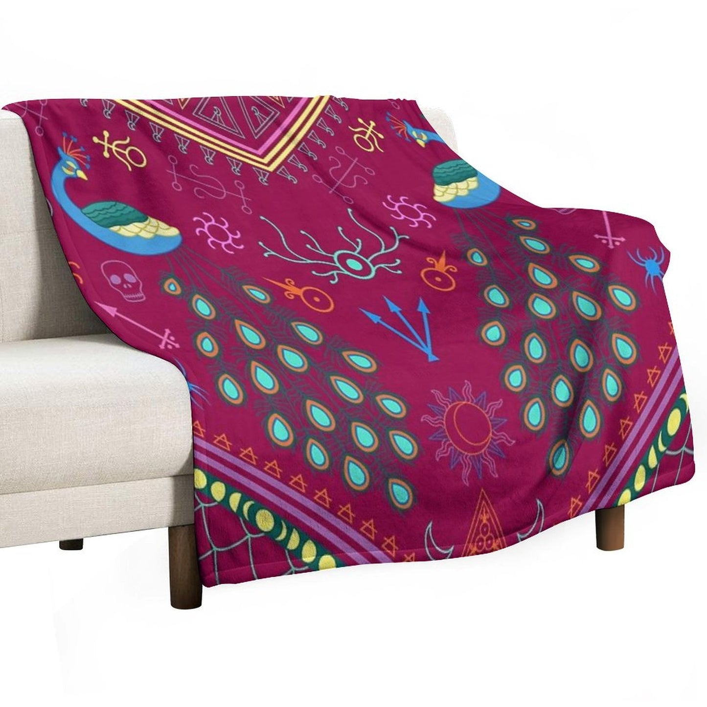 Mollymauk Tealeaf Inspired Print Throw Blanket