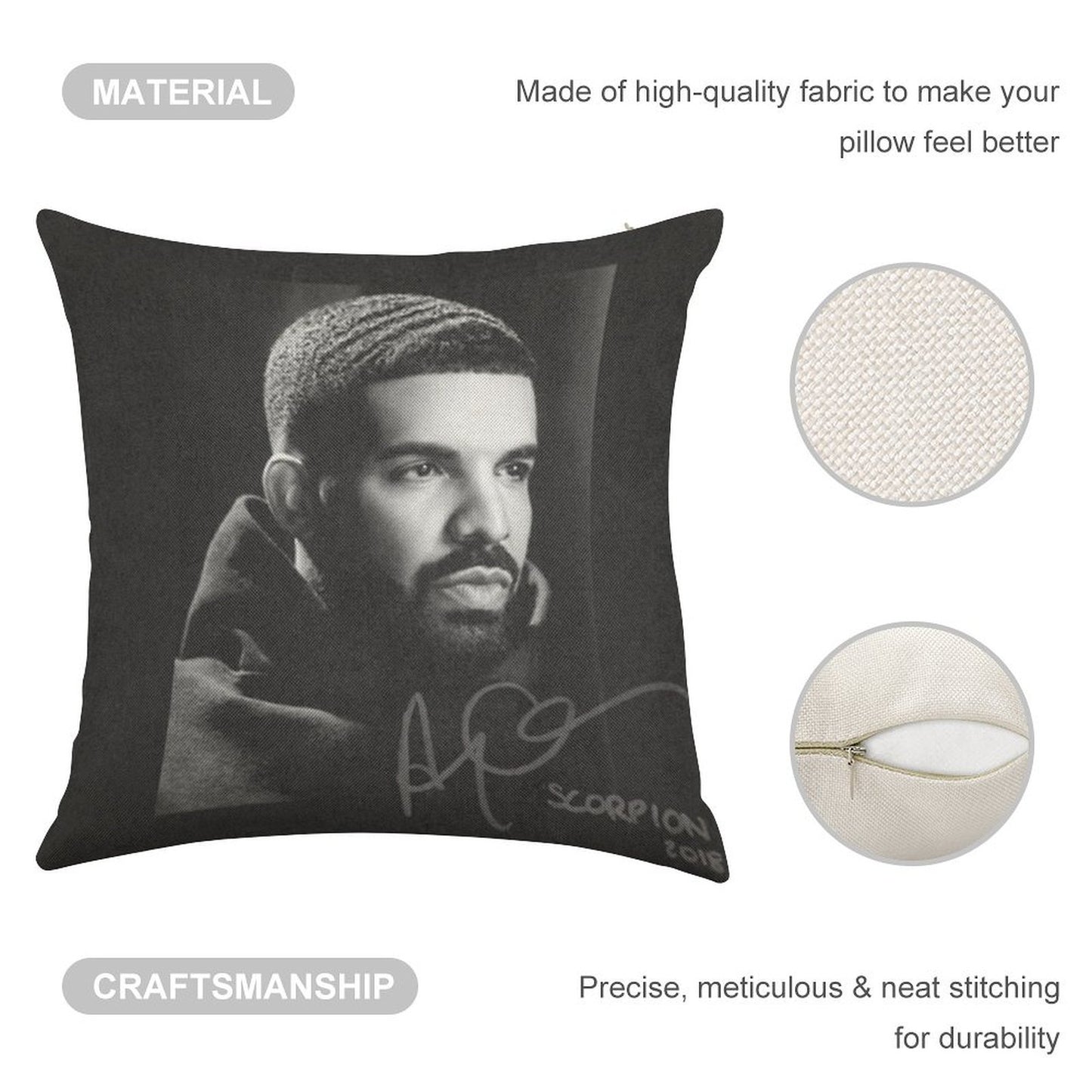 Drake Linen Throw Pillow Cover