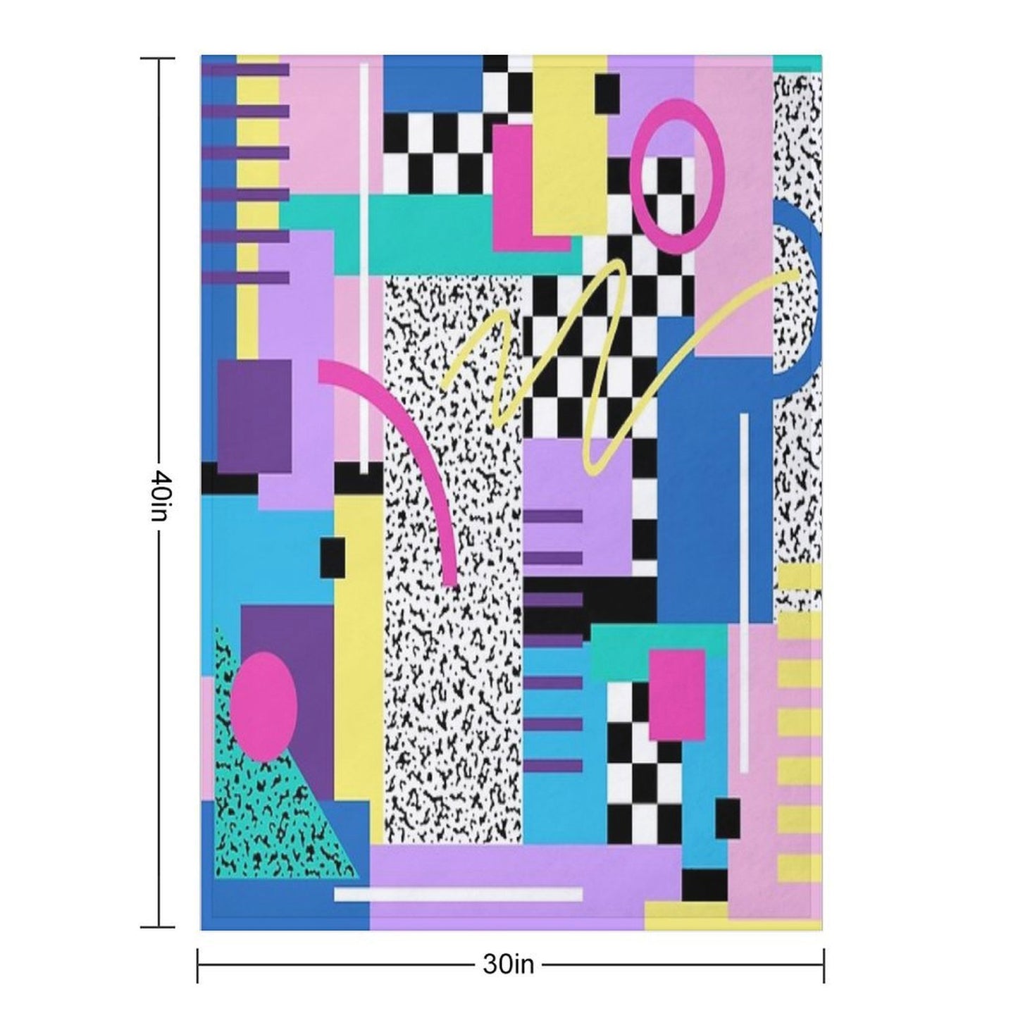 Memphis Pattern 110 - Retro 90s 80s Throw Blanket