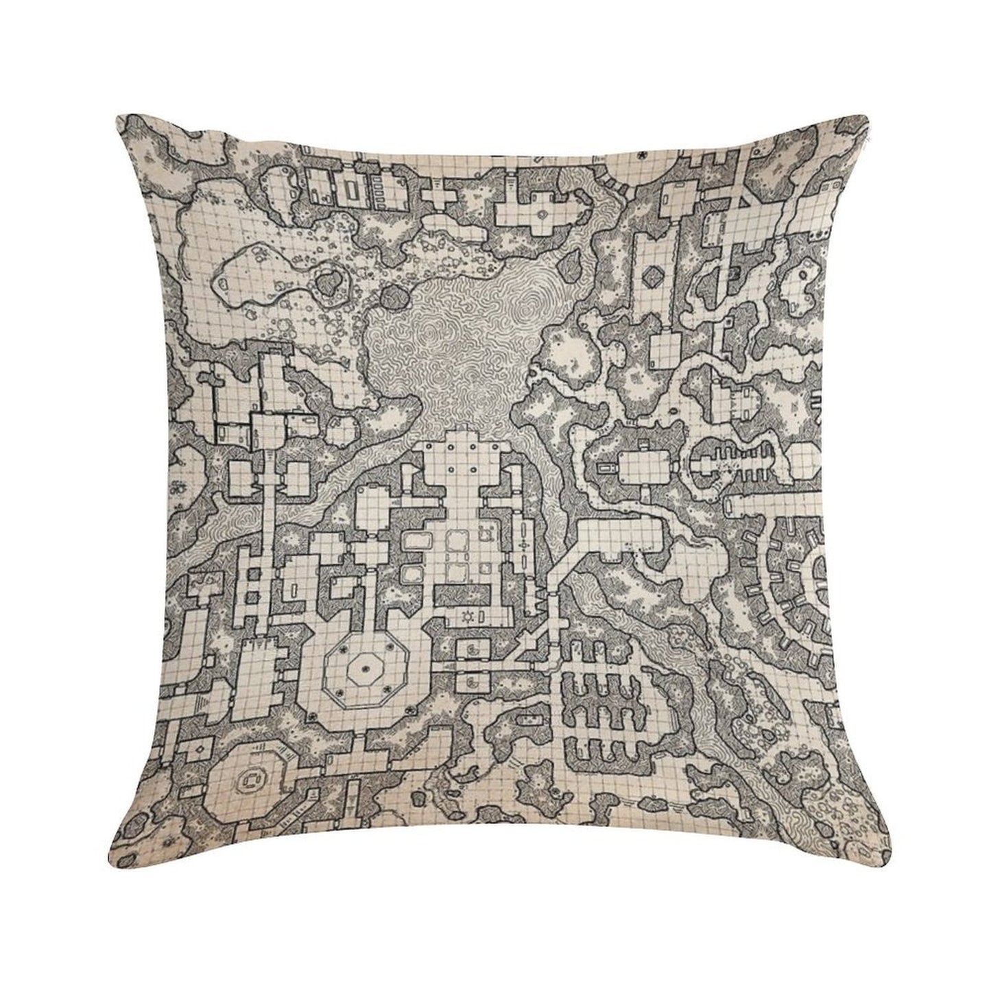 The Winter Tombs - A Massive Dungeon Complex by Dyson Logos Soft Reinforced Edging Throw Pillow