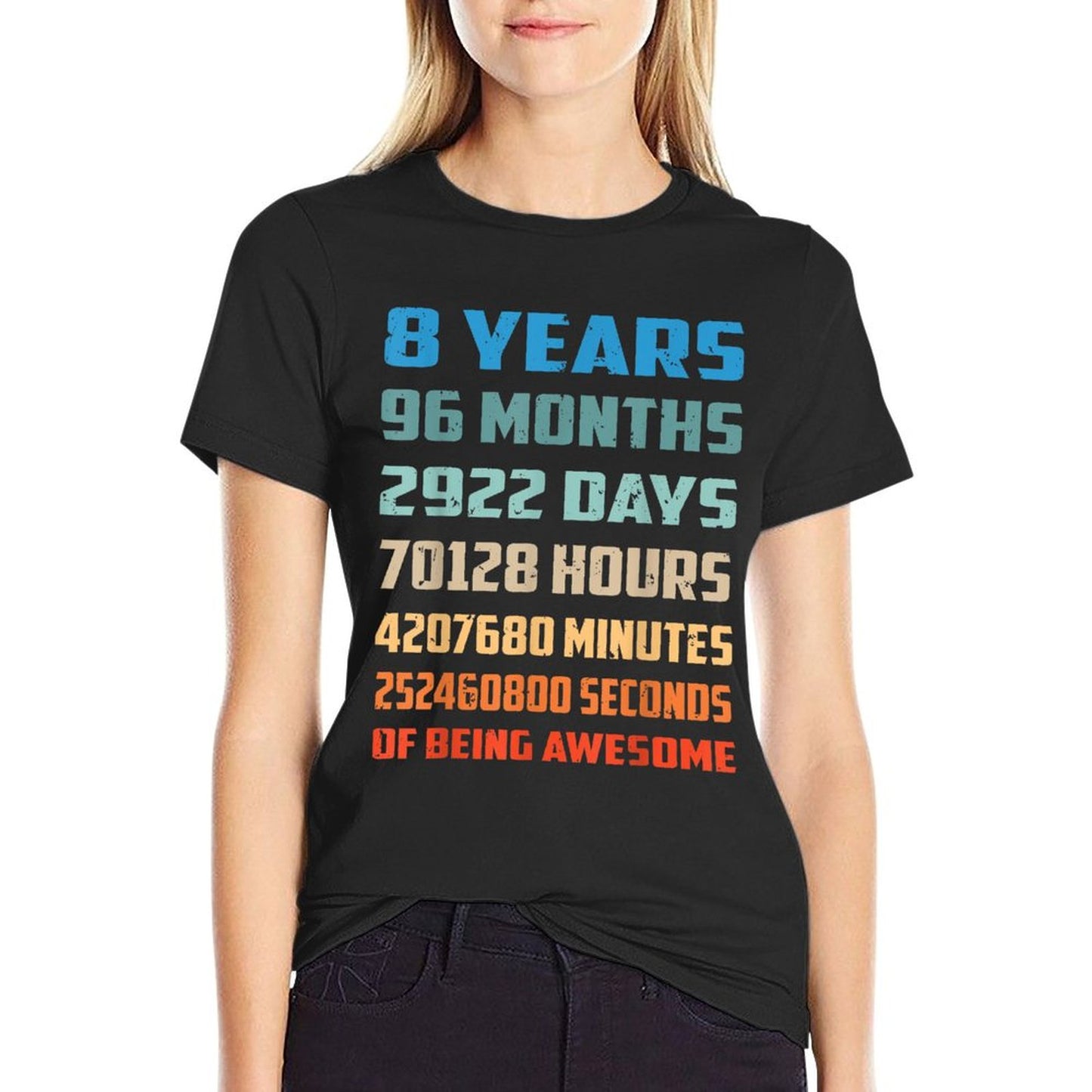 8th Birthday Boy Kids Youth Shirt 8 Years Old Being Awesome T-Shirt