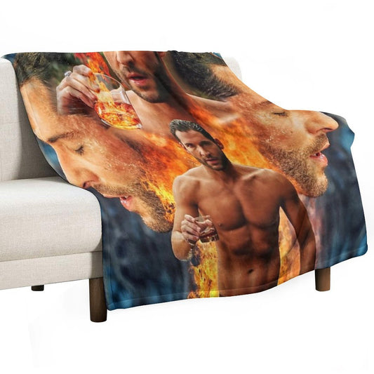 Tom Ellis - Lucifer Is Risen Throw Blanket