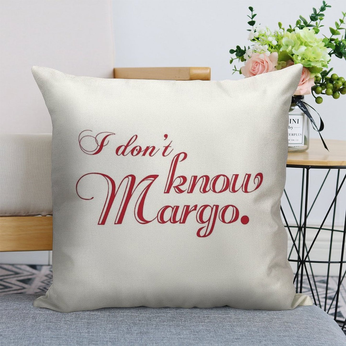 I Don't Know Margo (Matching Todd Also Available) Linen Throw Pillow Cover