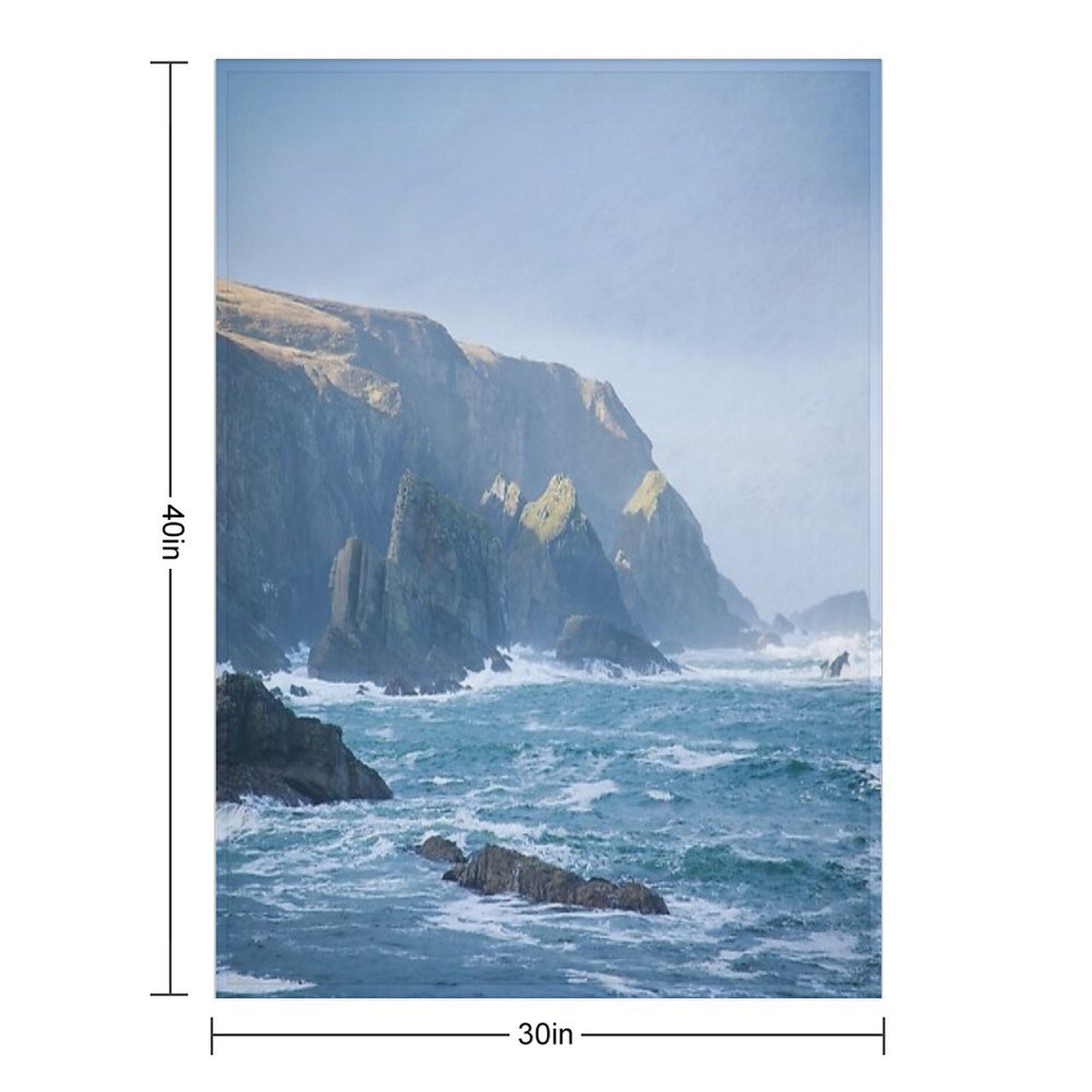 Cliffs at Port, Glencolmcille Throw Blanket