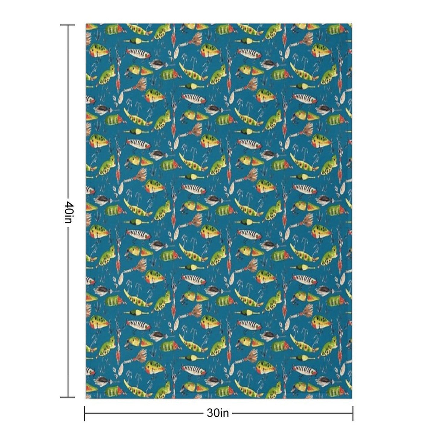 Vintage Fishing Lures Throw Blanket