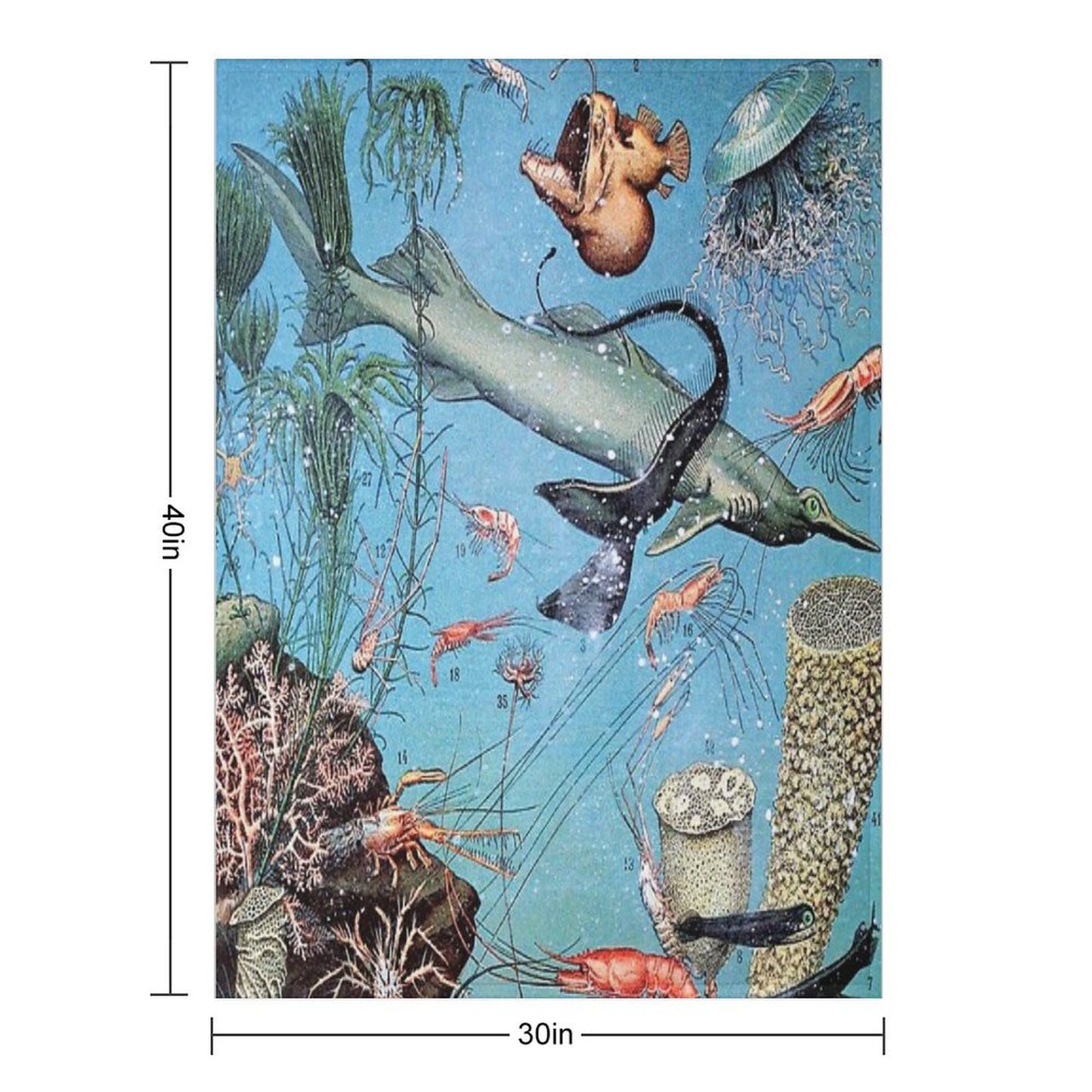 Adolphe Millot - Ocean A - French Vintage Poster Throw Blanket