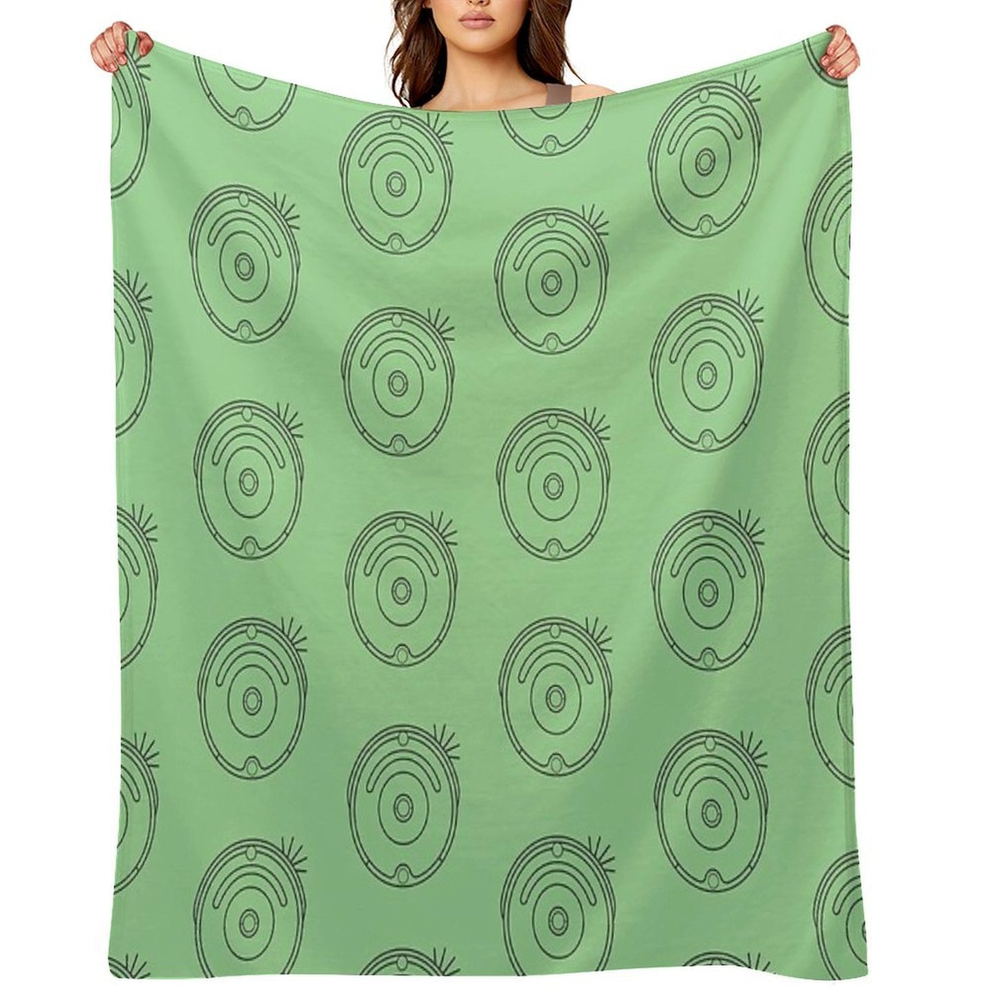 Robot Vacuum Dark Simple Throw Blanket