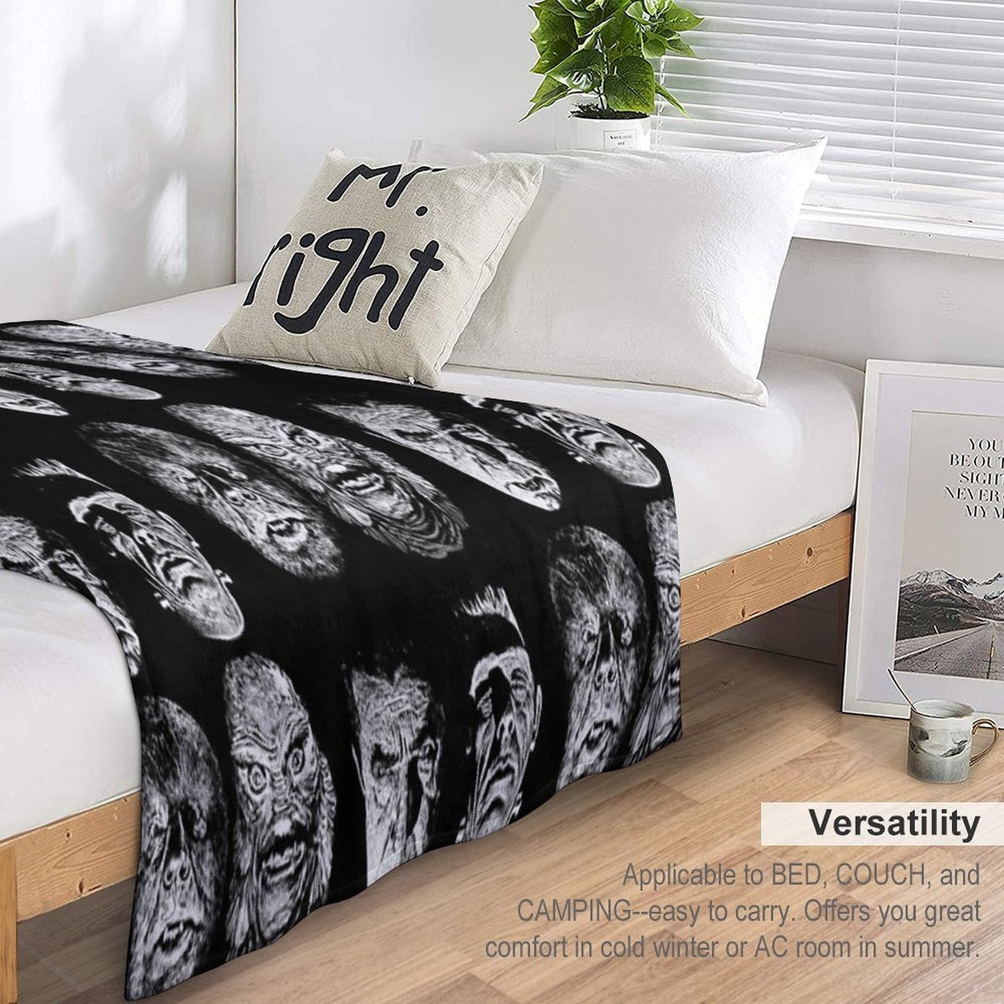 Universal Studios, Monsters, Monster Mash, Dracula, Wolfman, Frankenstein, Creature Throw Blanket