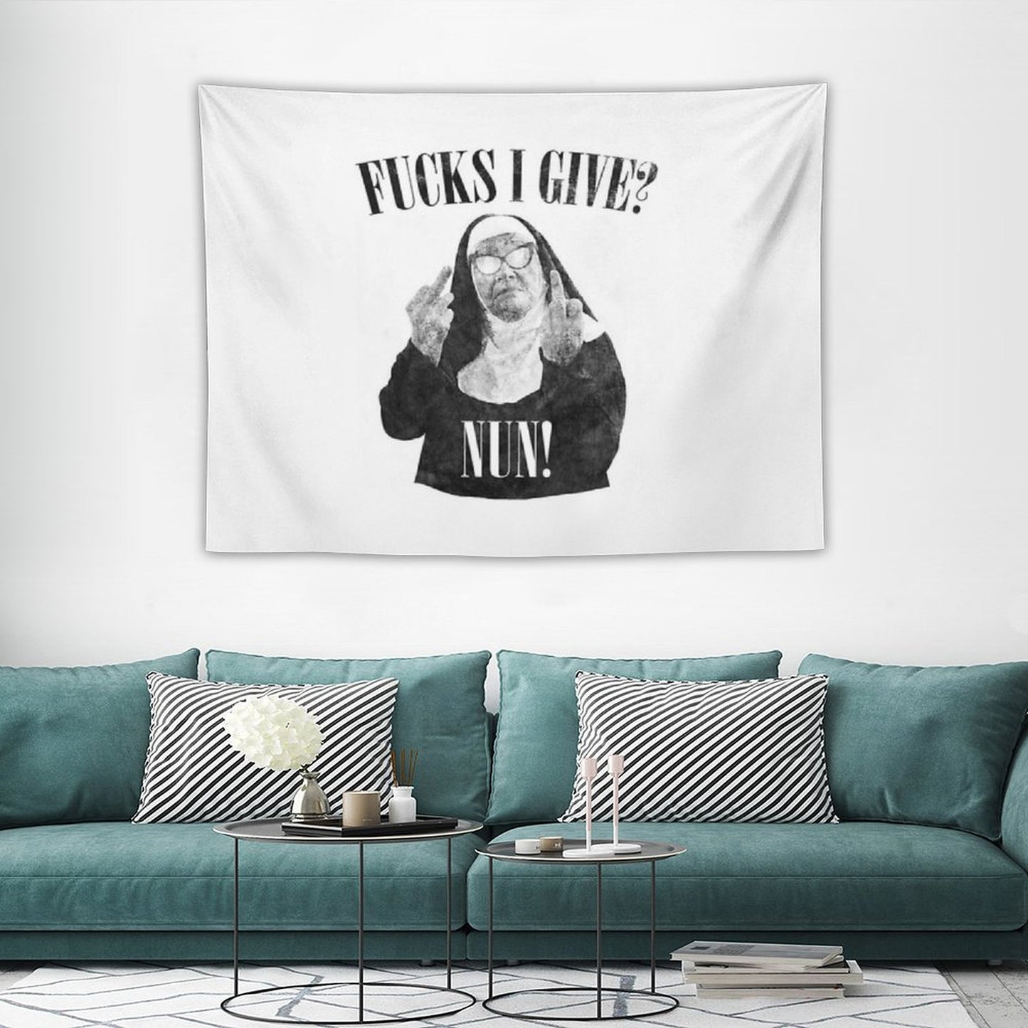 Fuck I Give Nun Tapestry