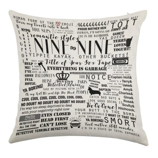 Brooklyn Nine Nine Memorable Quotes Linen Throw Pillow Cover