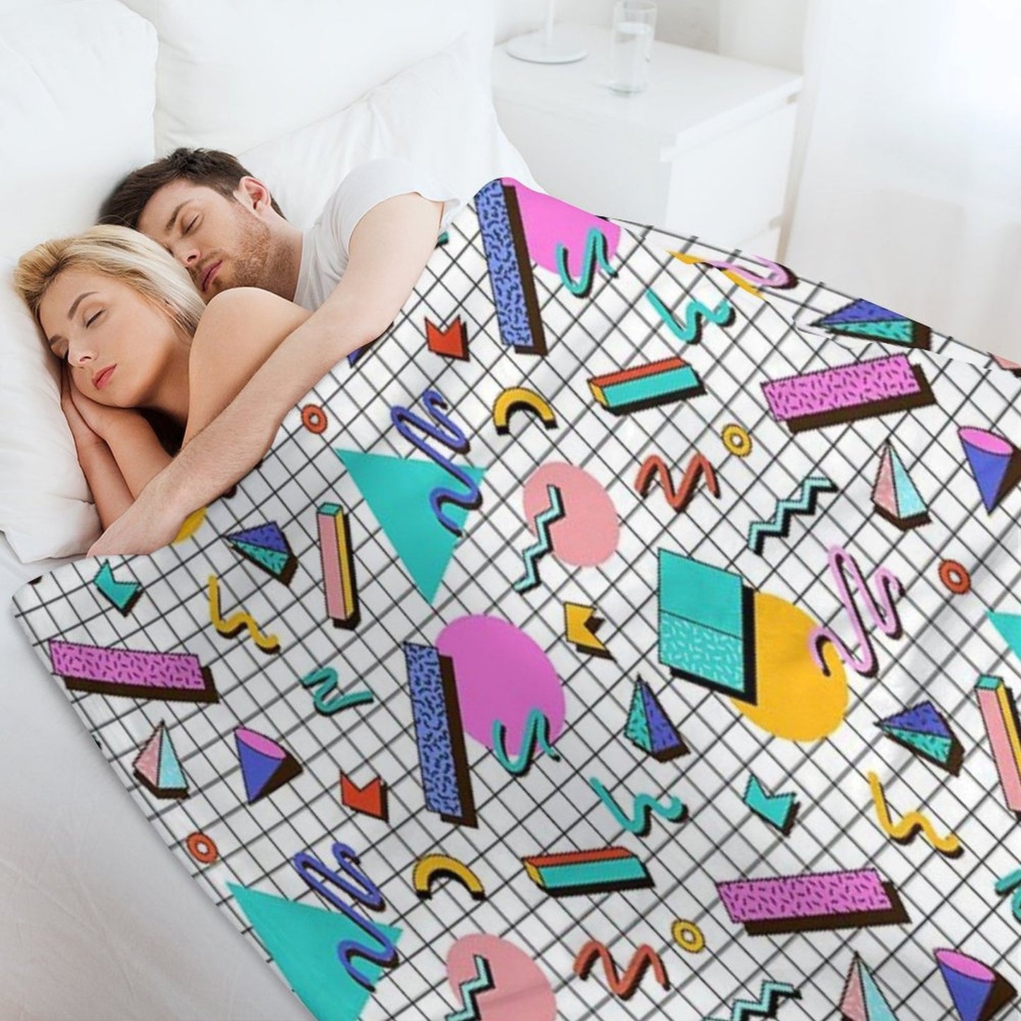 Funky 80s Eighties Memphis Pattern Design Throw Blanket
