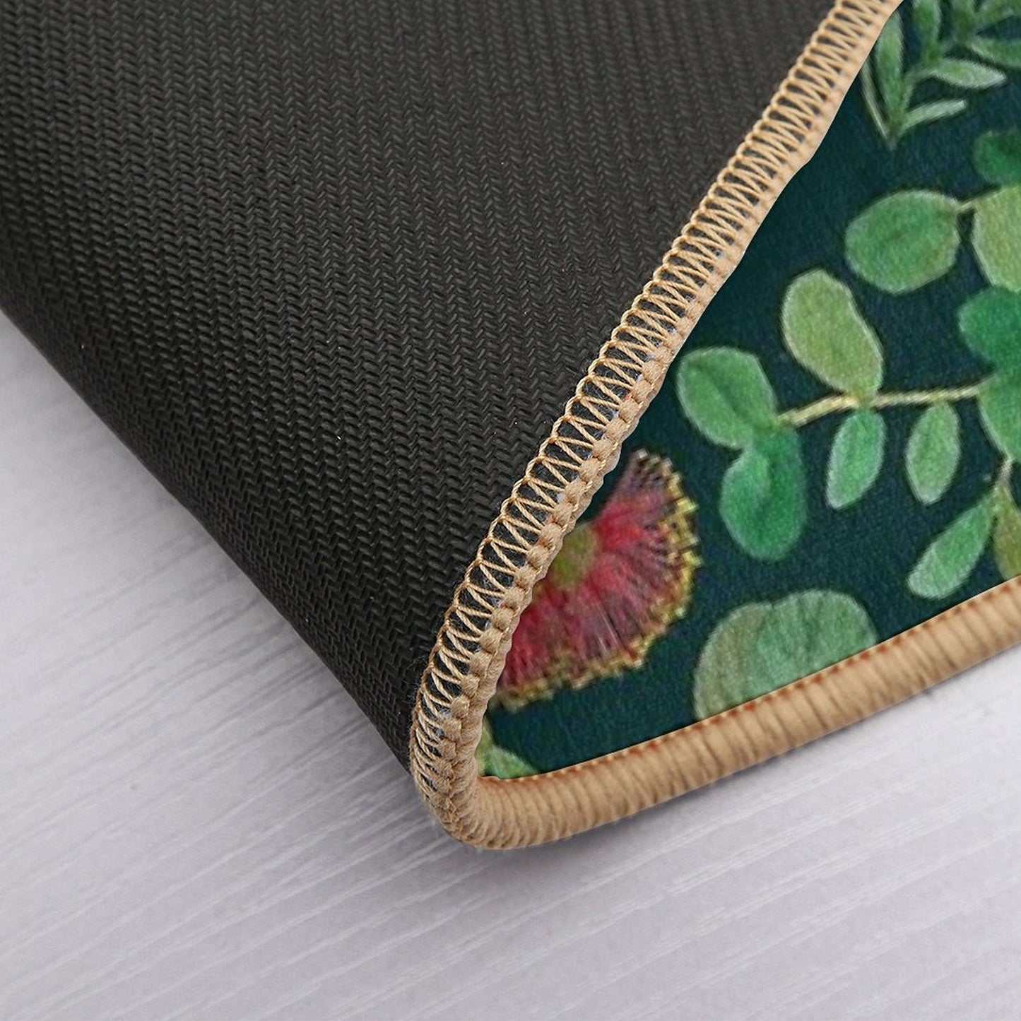 Australian Botanical Flowers And Foliage Eucalyptus Green Bath Mat