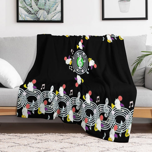 Music Moogle (Black&Green) Throw Blanket