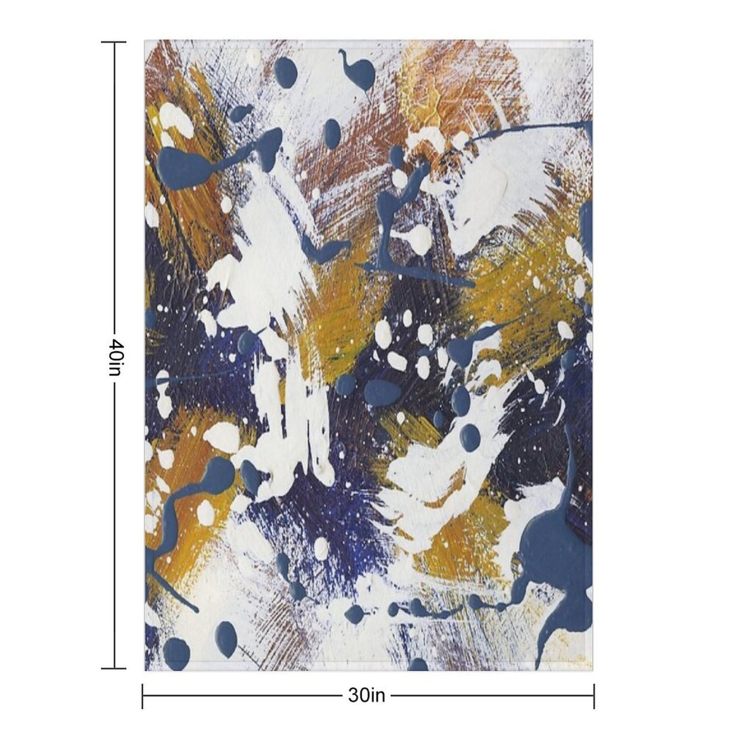 Blue And Gold Abstract Throw Blanket
