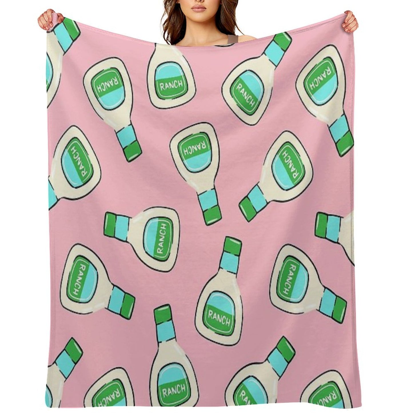 Ranch - Salad Dressing Bottle (pink) Throw Blanket