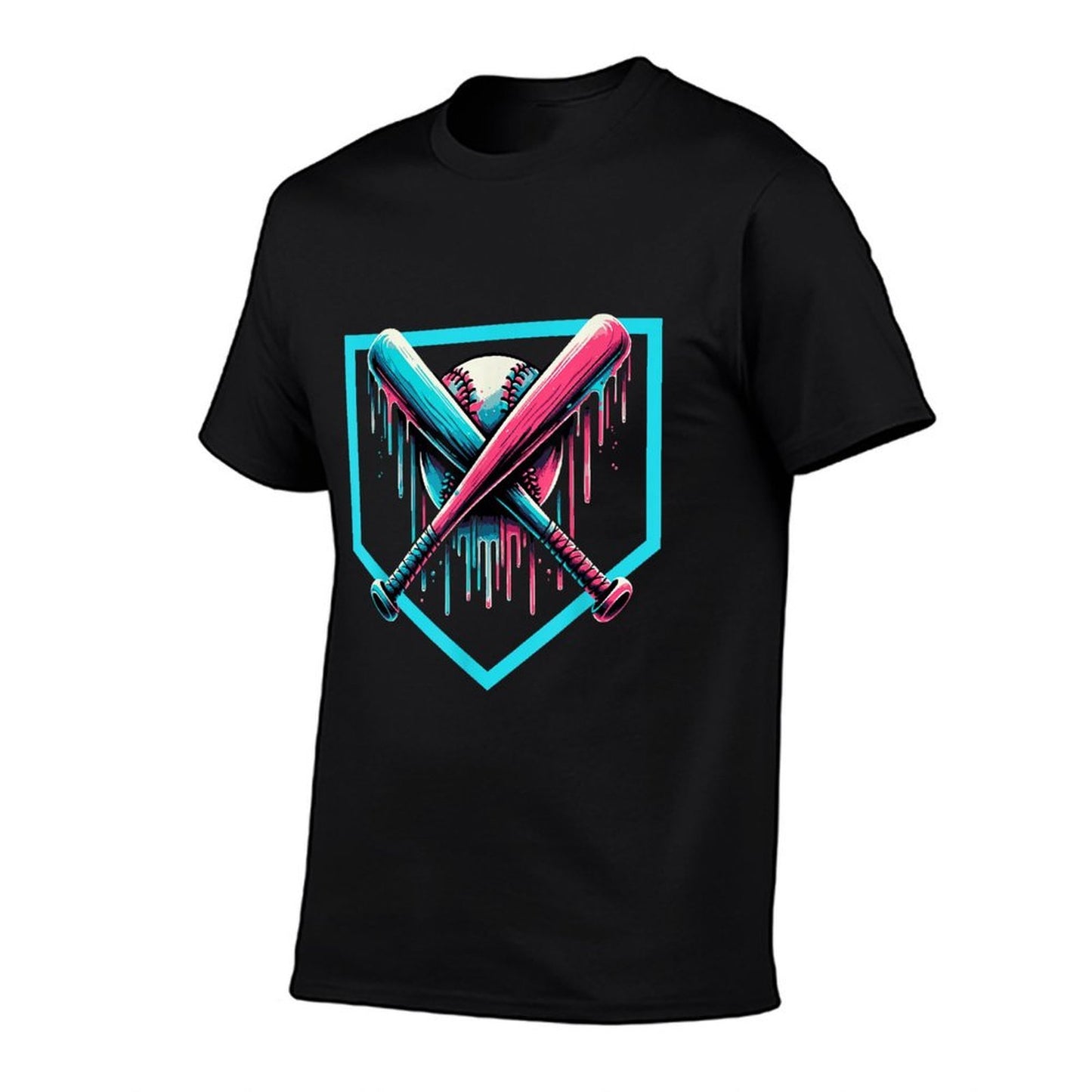 Drip Boys Baseball Bat And Heathered Texture T-Shirt