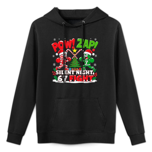 Funny 6-7 Meme Slang Trend Silent Night 67 Fight Christmas Breathable Fabric Hoodie