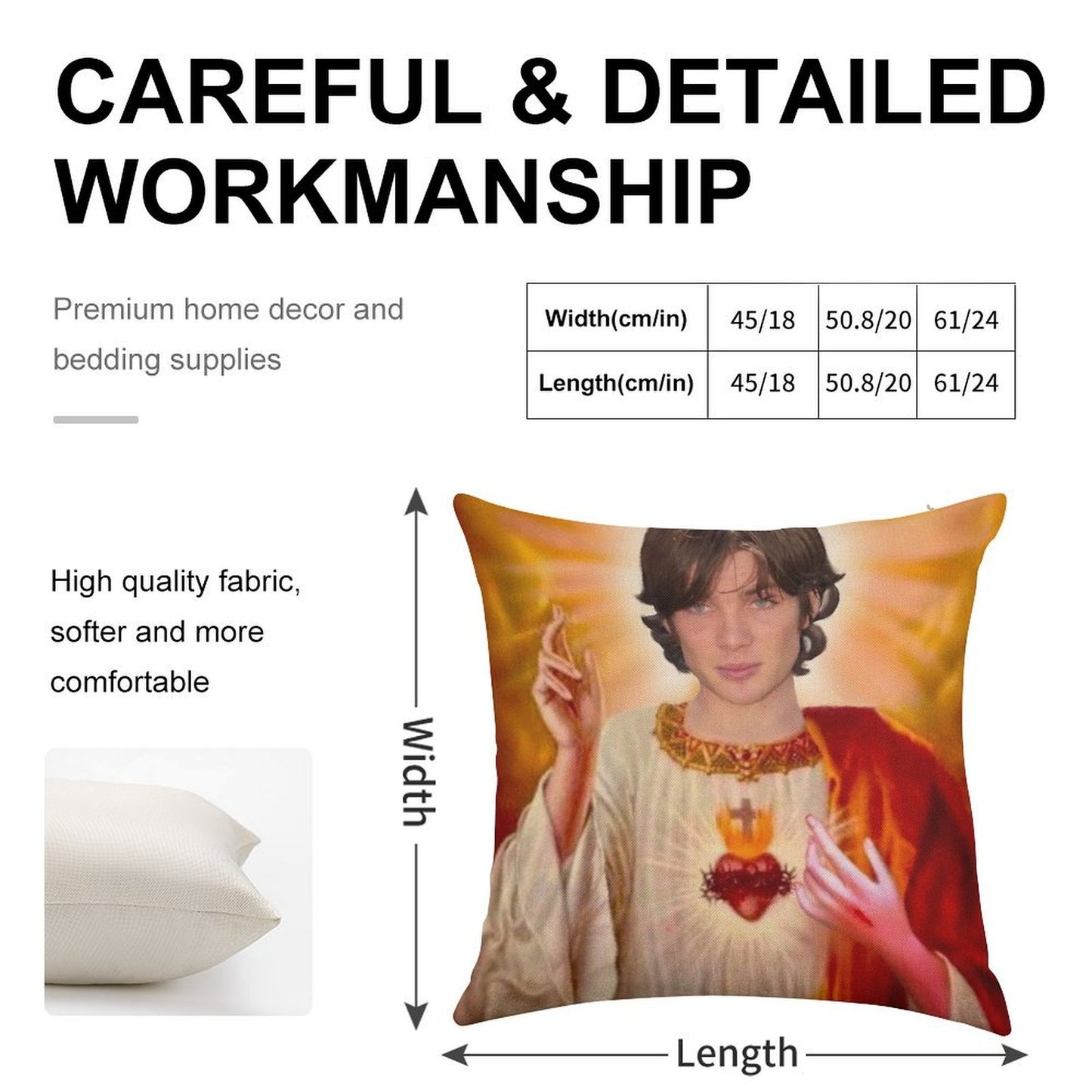 Holy Cillian Murphy Linen Throw Pillow Cover