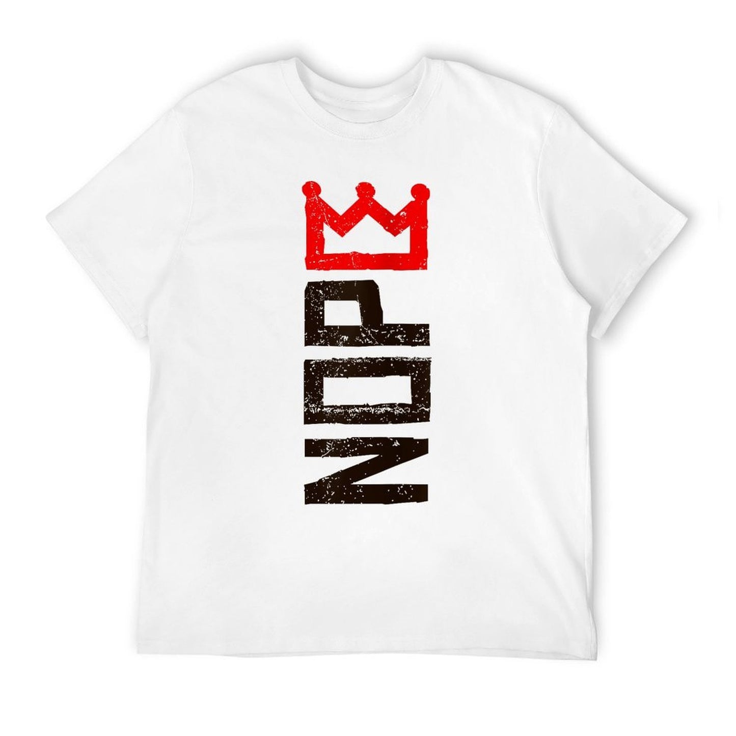 Womens Nope No Kings Protest Sign Vertical Rolled Sleeves T-Shirt