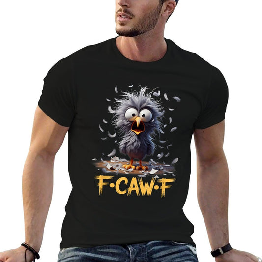 F-Caw-F Messy Bird Shocked Face Feather Chaos Cartoon Humor Odor-resistant T-Shirt