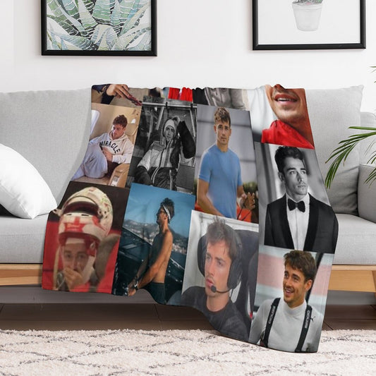 Charles Leclerc Picture Collage Throw Blanket