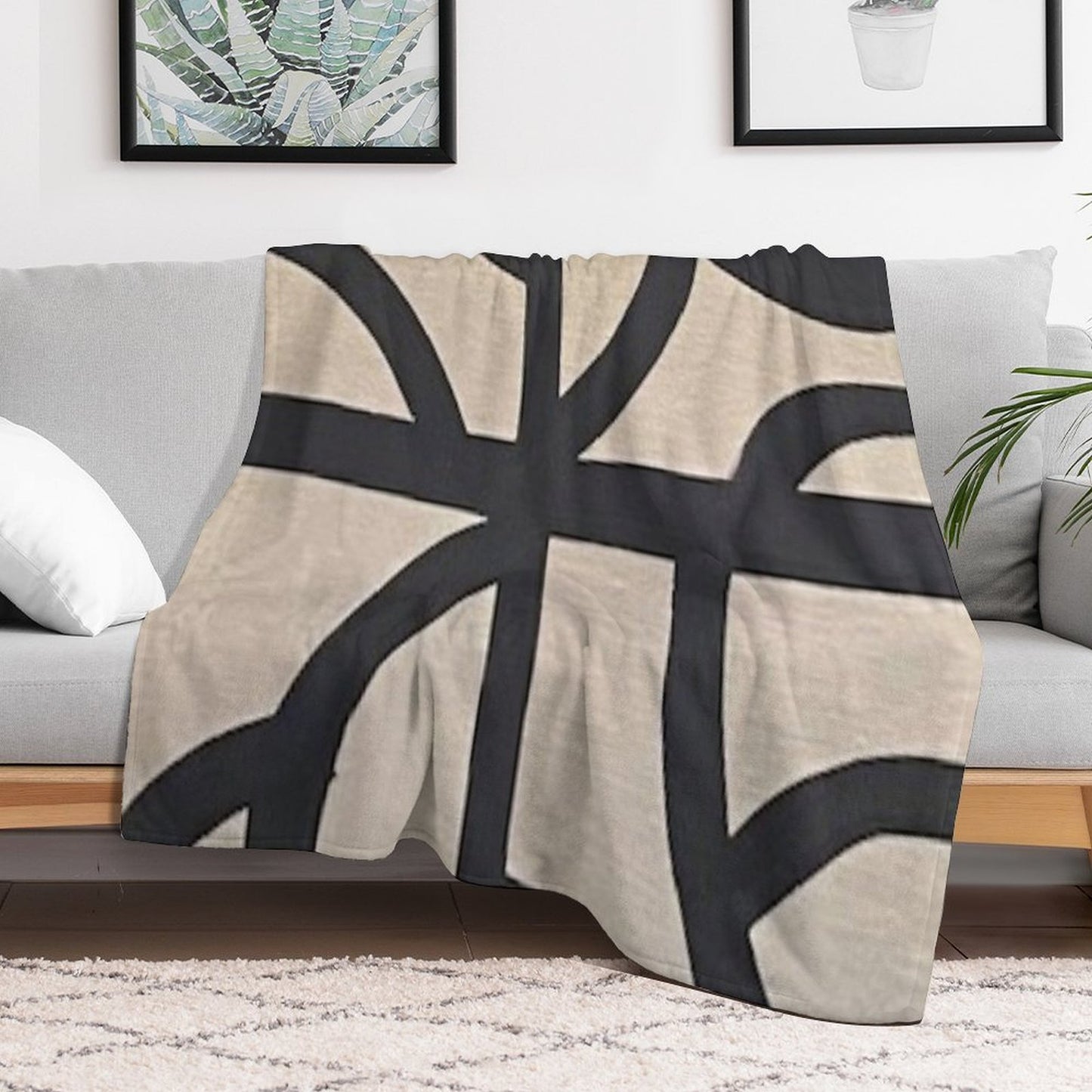 Tan & Black Throw Blanket