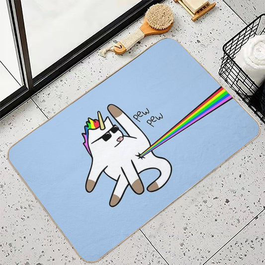 Unicorn Cat Rainbow Butt Laser Bath Mat