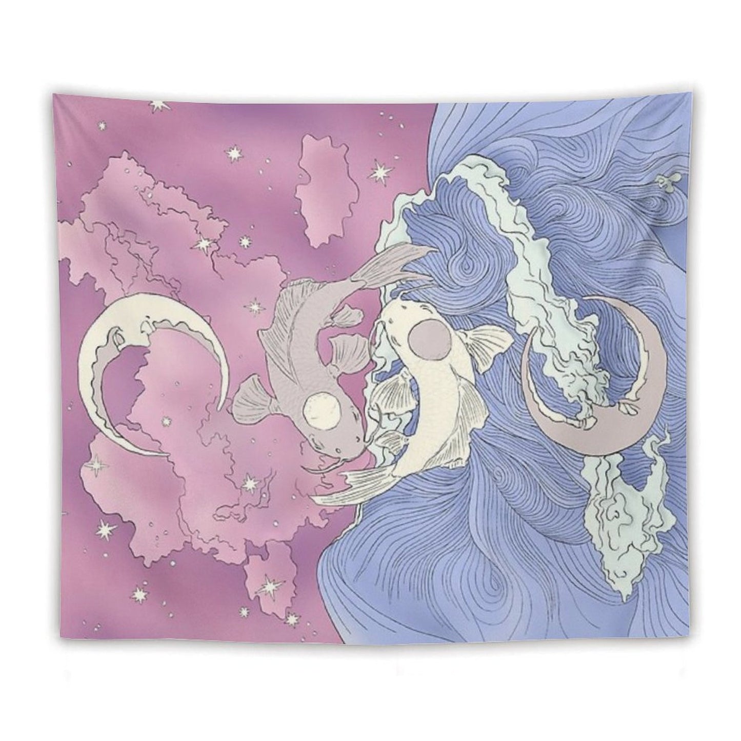 Tui And La, Moon And Ocean Spirits Art Nouveau Tapestry