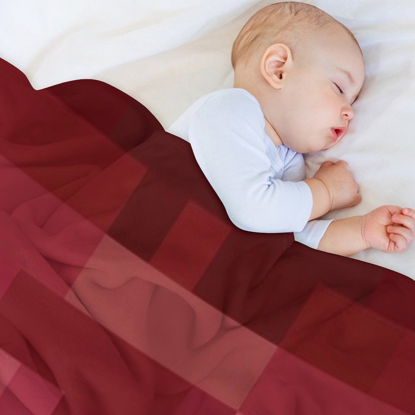 Red And White Pixel Design Throw Blanket