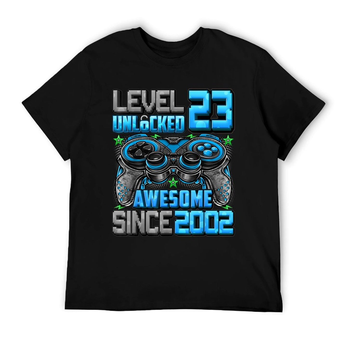 Level 23 Unlocked Awesome Since 2002 23rd Birthday Gaming T-Shirt