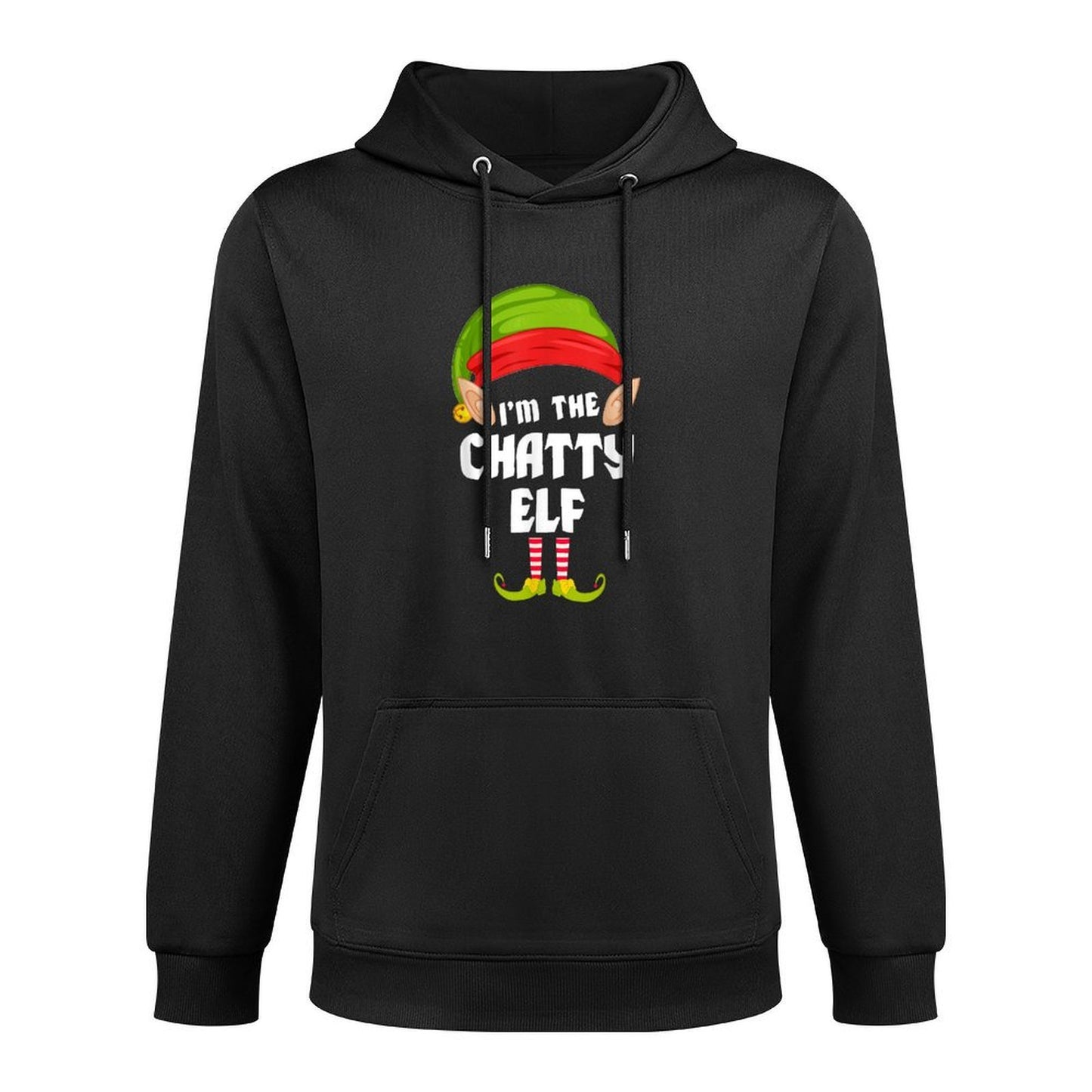 Funny Chatty Elf Matching Family Group PJ Christmas Cotton-Polyester Blend Hoodie