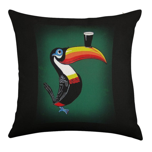 Toucan Linen Throw Pillow Cover