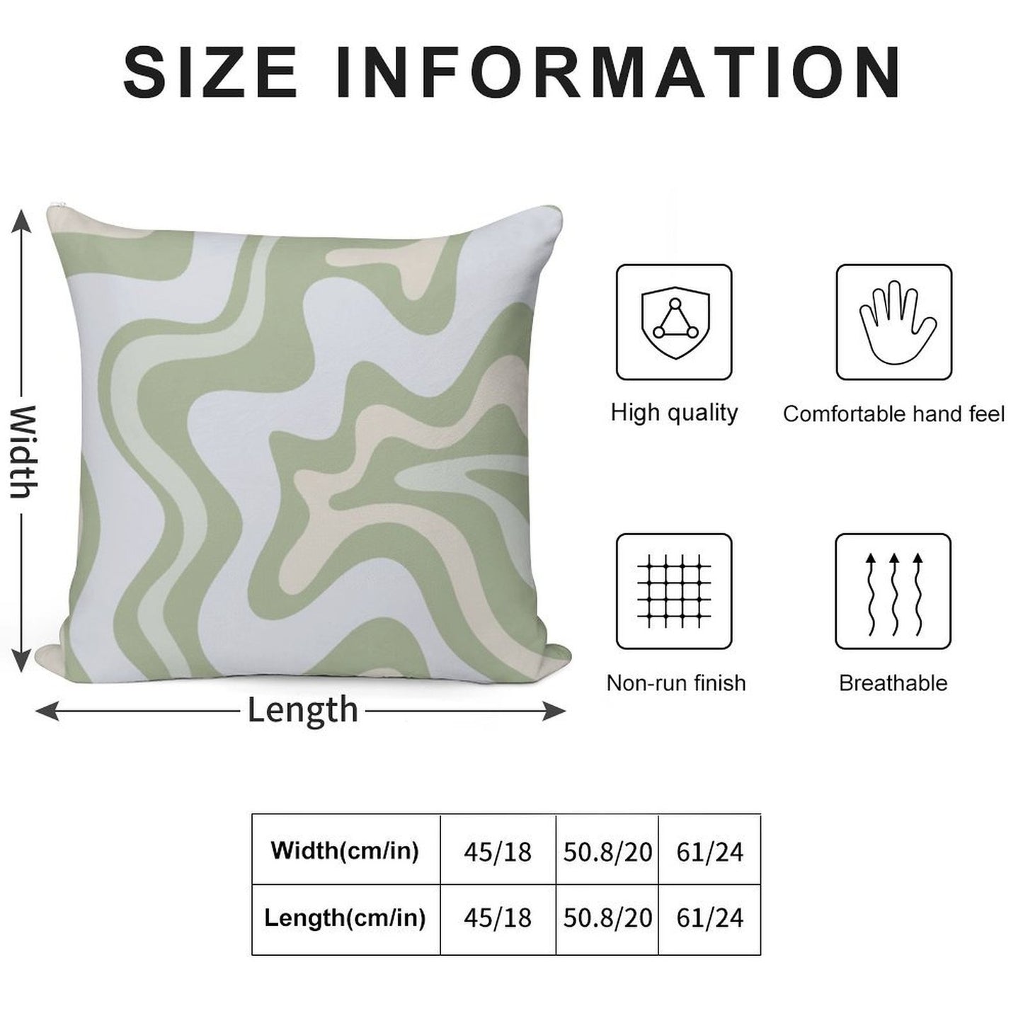 Liquid Swirl Contemporary Abstract in Light Sage Green Grey Almond Soft Short Plush Fabric Throw Pillow
