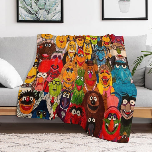 Retro Cartoon The Muppet Art Pattern Throw Blanket