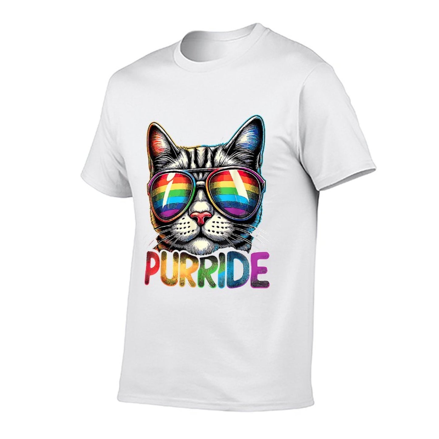 Purride Cat Rainbow Pride Month LGBTQ Ally Men Women Kids Tagless Design T-Shirt