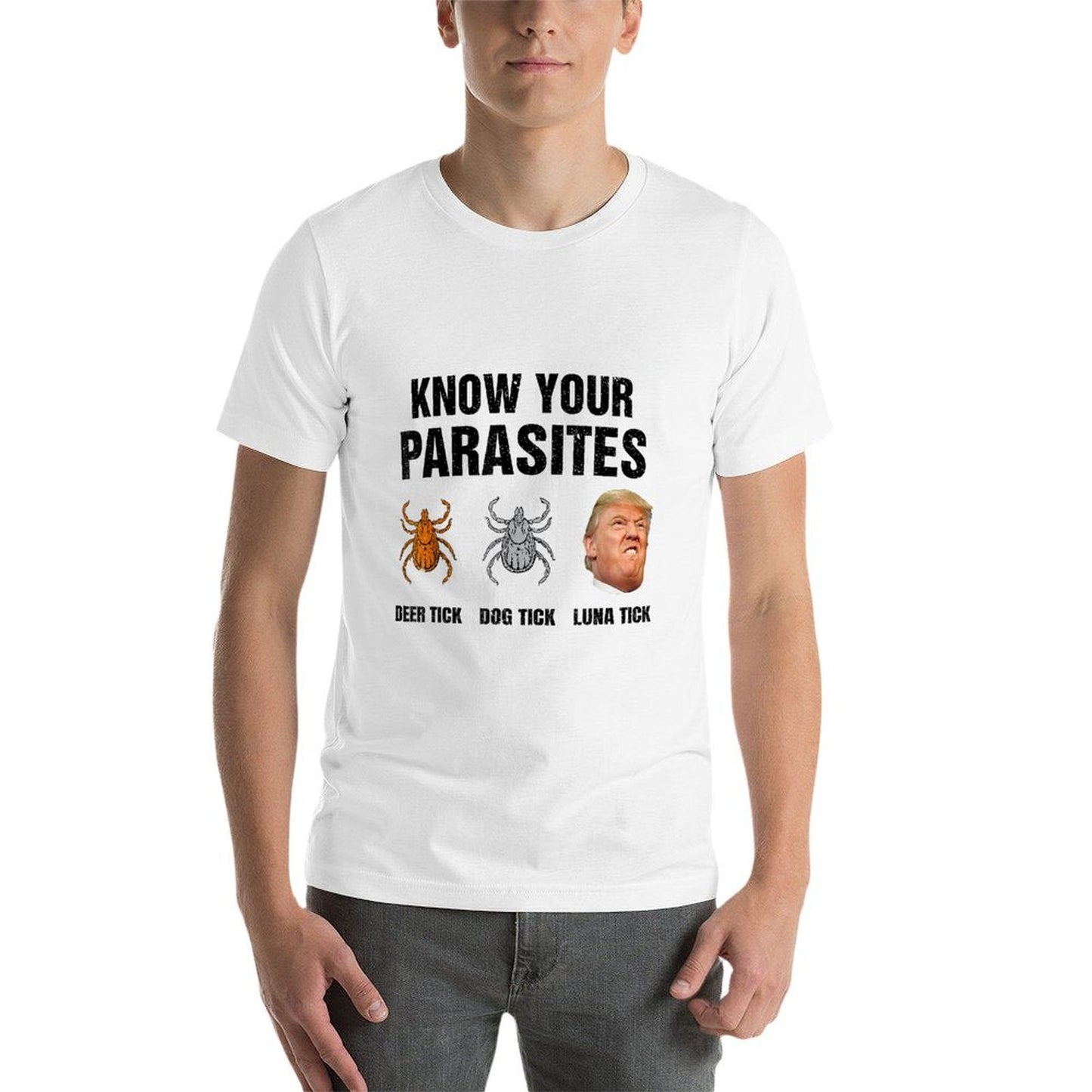 Trump Know Your Parasites Deer Tick Dog Tick Luna Tick Soft T-Shirt