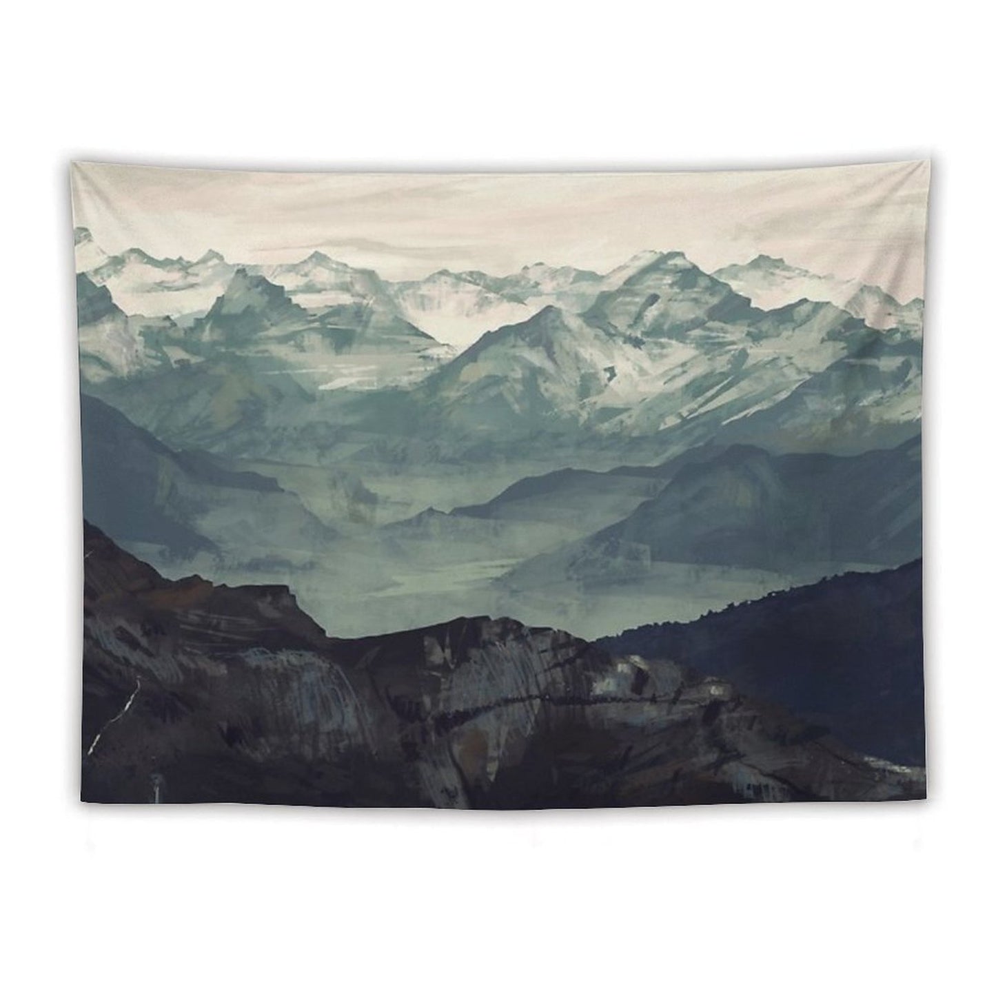 Mountain Fog Tapestry