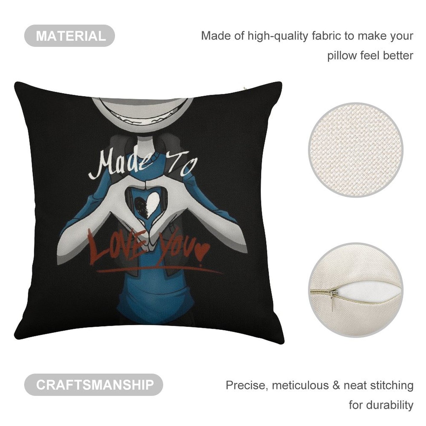 YB Made to Love You Linen Throw Pillow Cover