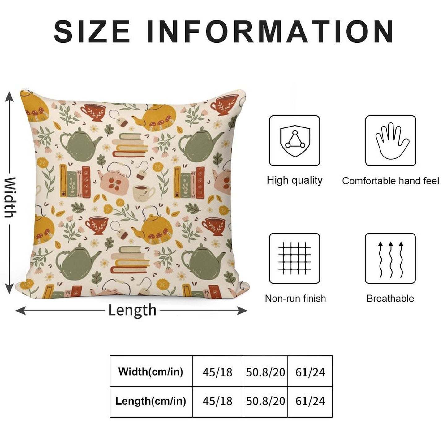 Flowery Books And Tea Soft Bedroom Essential Throw Pillow